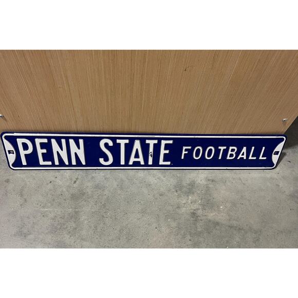 Penn State Football, Steel Street Sign, Blue-White, 36 inches, NCAA, Sports - Picture 1 of 2